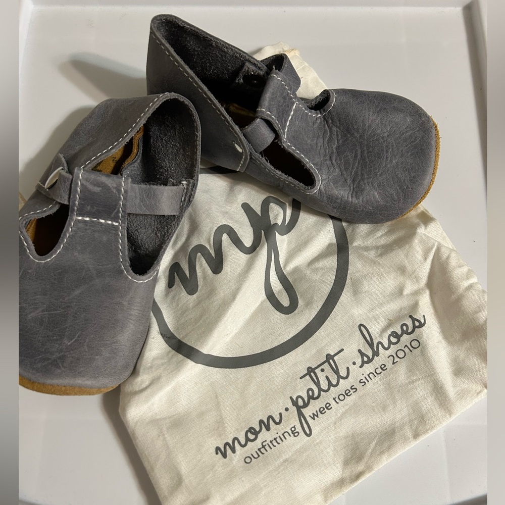 Mon Petit Shoes Gray Baby Walkers